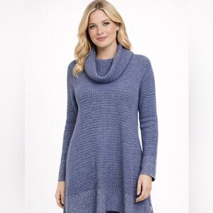 Eight eight eight Cotton Blue Cowl Neck Sweater Dress
